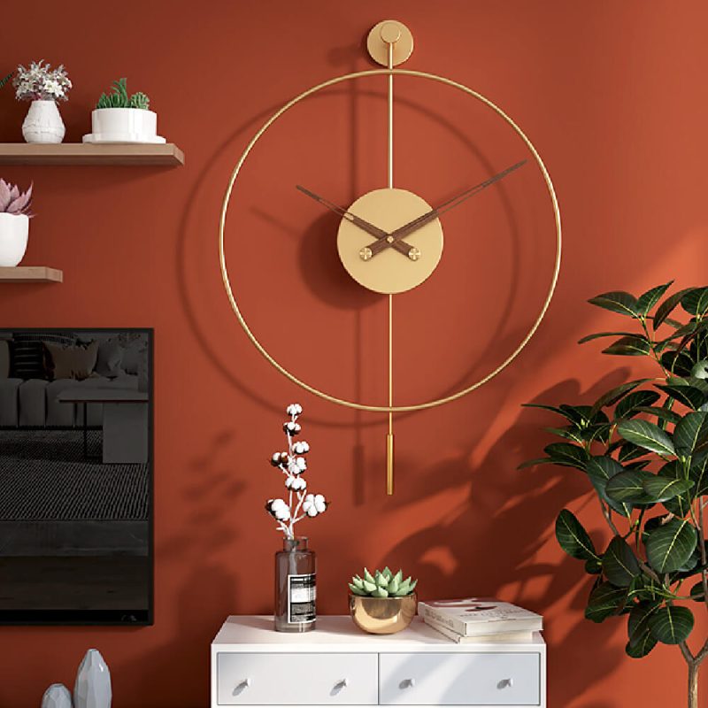 Reloj De Pared Moderno Dorado 2
